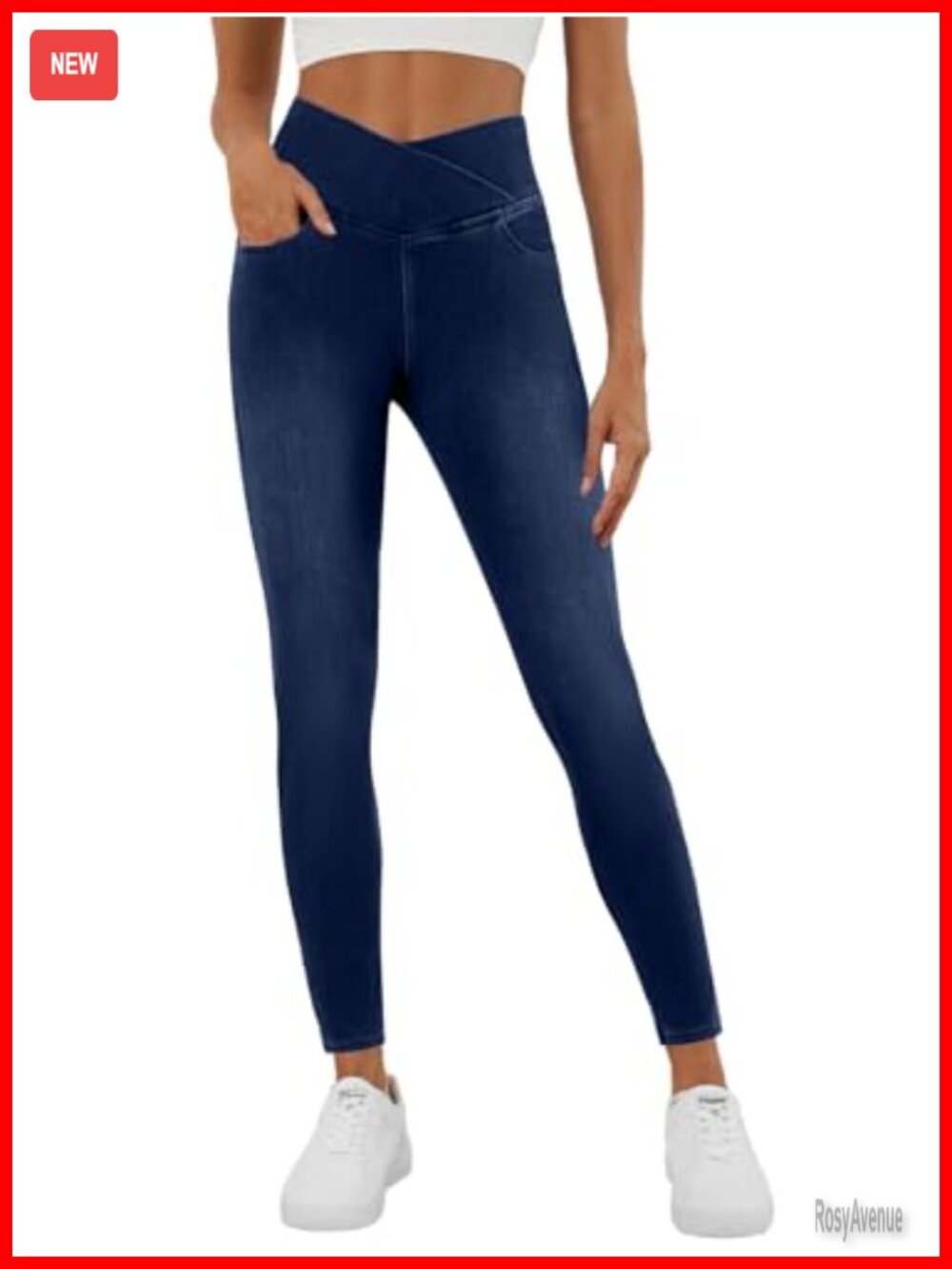 Stretchy Butt Lifting Skinny Jeans High Rise Pull On Jeggings with Pockets